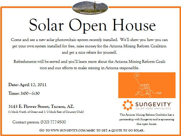 solar open house invite arizona mining reform coalition open house invitation